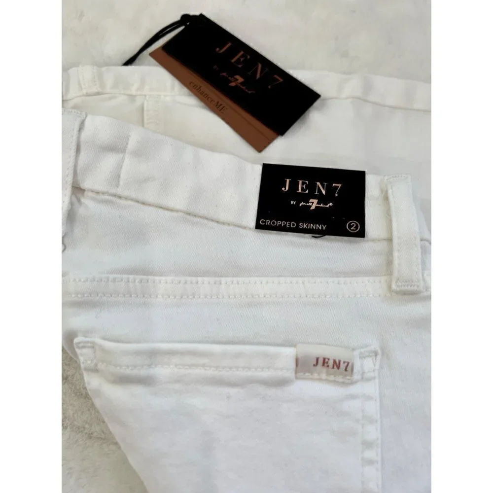 NWT Jen7 by 7 for All Mankind Size 2 Cropped Skinny Jeans White MSRP $99